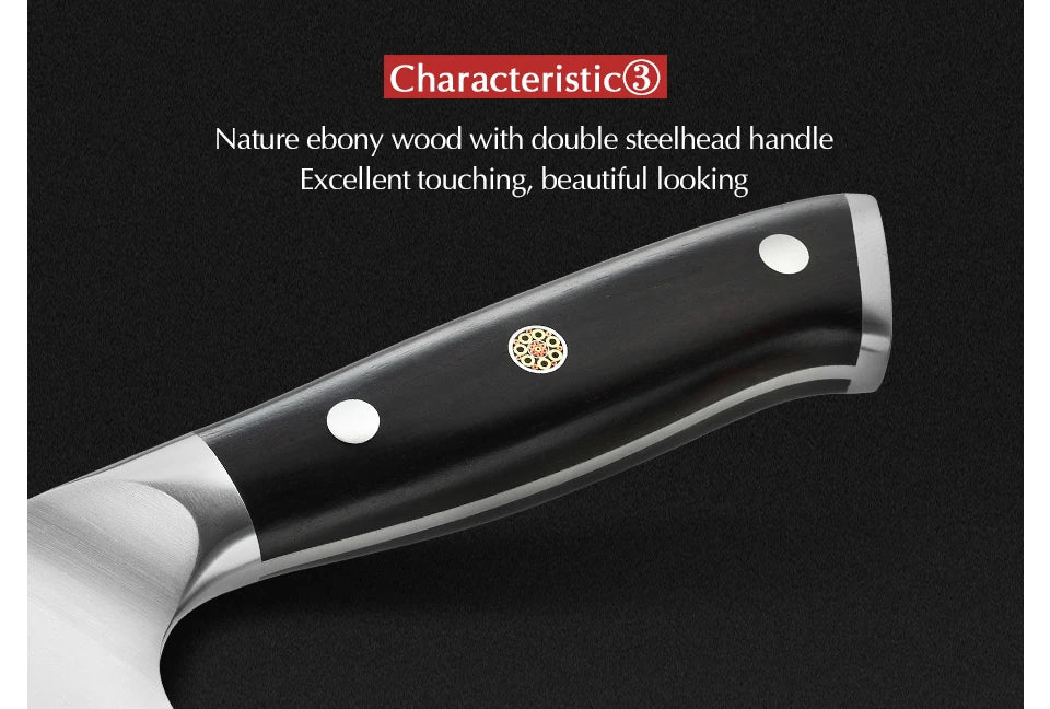 XINZUO Faca de Chef de 8,5'' de Alto Carbono DIN 1.4116 Facas de Cozinha Alemãs de Aço Inoxidável para Fatiar, Utensílios para Carne com Cabo de Ébano