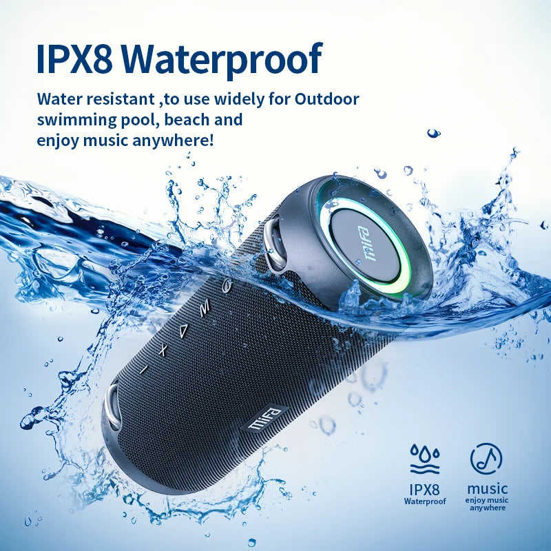 Caixa de som Bluetooth Mifa A90 com potência de saída de 60 W e amplificador classe D, excelente desempenho de graves, caixa de som para camping