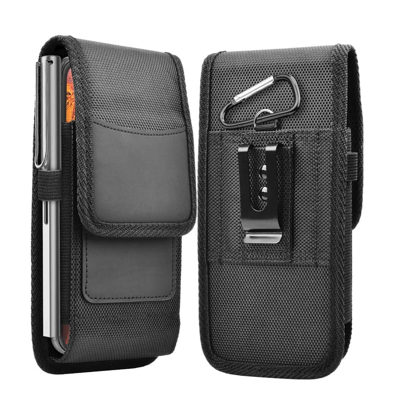 Bolsa para celular com clipe de cinto e capa para celular de 3,5 a 6,3 polegadas, capa Oxford para iPhone 12, 11 Pro SE 2020, 8, 7, 6 Plus, Samsung