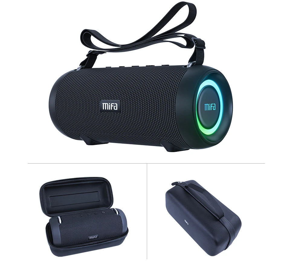 Caixa de som Bluetooth Mifa A90 com potência de saída de 60 W e amplificador classe D, excelente desempenho de graves, caixa de som para camping