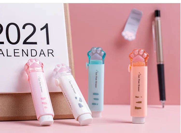 Borracha retrátil kawaii gato fofo coreano papelaria borracha desenho borrachas material escolar infantil escritório