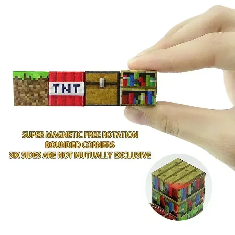 Blocos de construção magnéticos Mine World Cube Conjunto de ímãs para crianças de 3 anos ou mais Modelo faça você mesmo Exercício de pensamento e criatividade para crianças Boneca de presente