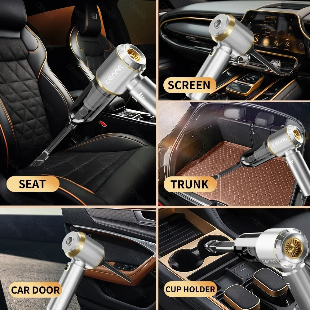 Aspirador de pó automotivo CENRR 9980000PA, aspirador de pó sem fio com forte sucção, máquina de limpeza portátil