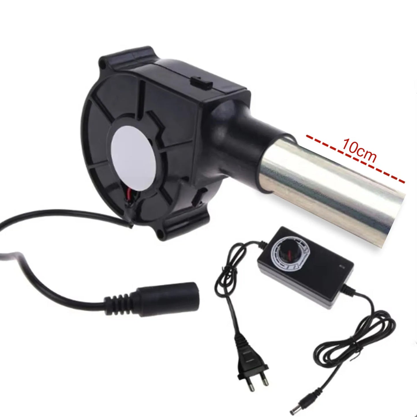 Ventilador para churrasco de 220 V, motor de sopro pequeno com coletor de ar, velocidade ajustável, ferramenta de cozinha, plugue EUA/UE, soprador de churrasco portátil para acampamento