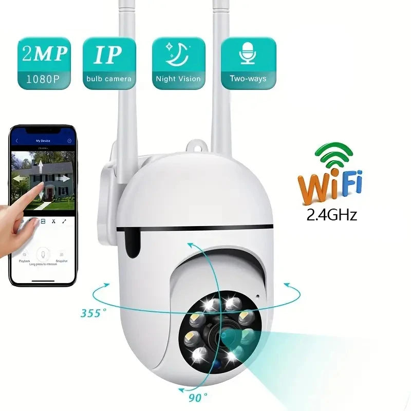 Câmera WiFi 3MP Câmera IP PTZ Colorida Áudio Noturno Câmera de Vigilância Sem Fio Rastreamento Automático de Segurança CCTV