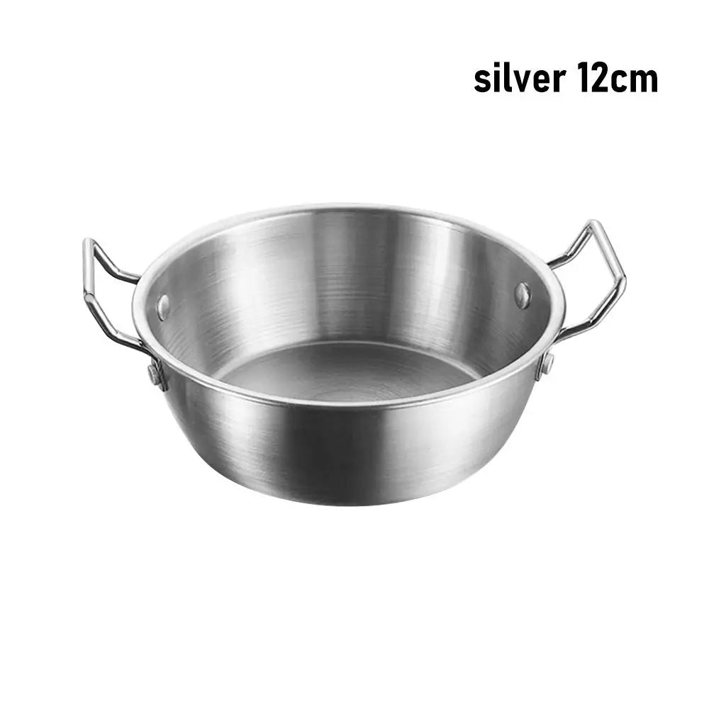1 peça com alça tigela de aço inoxidável para servir comida cozinha coreana molho tempero prato utensílios de cozinha dourado prata