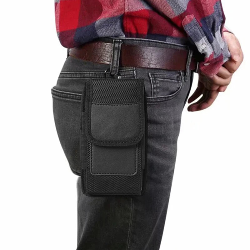 Bolsa para celular com clipe de cinto e capa para celular de 3,5 a 6,3 polegadas, capa Oxford para iPhone 12, 11 Pro SE 2020, 8, 7, 6 Plus, Samsung