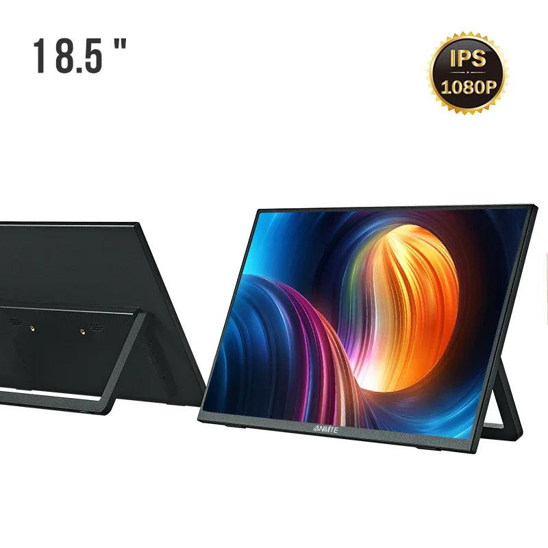 Anmite 18,5 polegadas monitor portátil 1080P 100Hz HDR luz azul baixa para XBox PS4 / 5 Switch telefone celular PC Loptop extensão
