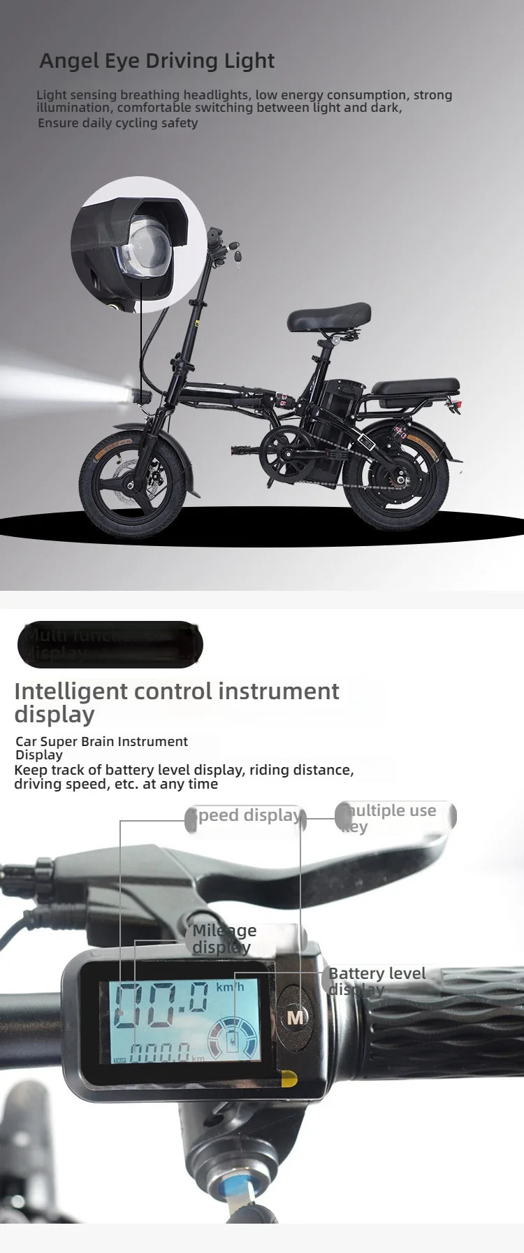 Bicicletas elétricas dobráveis, motorista profissional, liga de alumínio, ultraleve, portátil, pequena, para deslocamento diário