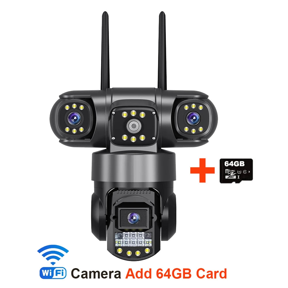 Câmera IP WiFi V380 Pro para ambientes externos, 12 MP, 6K, lentes triplas, telas triplas, monitor de vídeo de segurança, visão noturna, câmeras CCTV à prova d'água