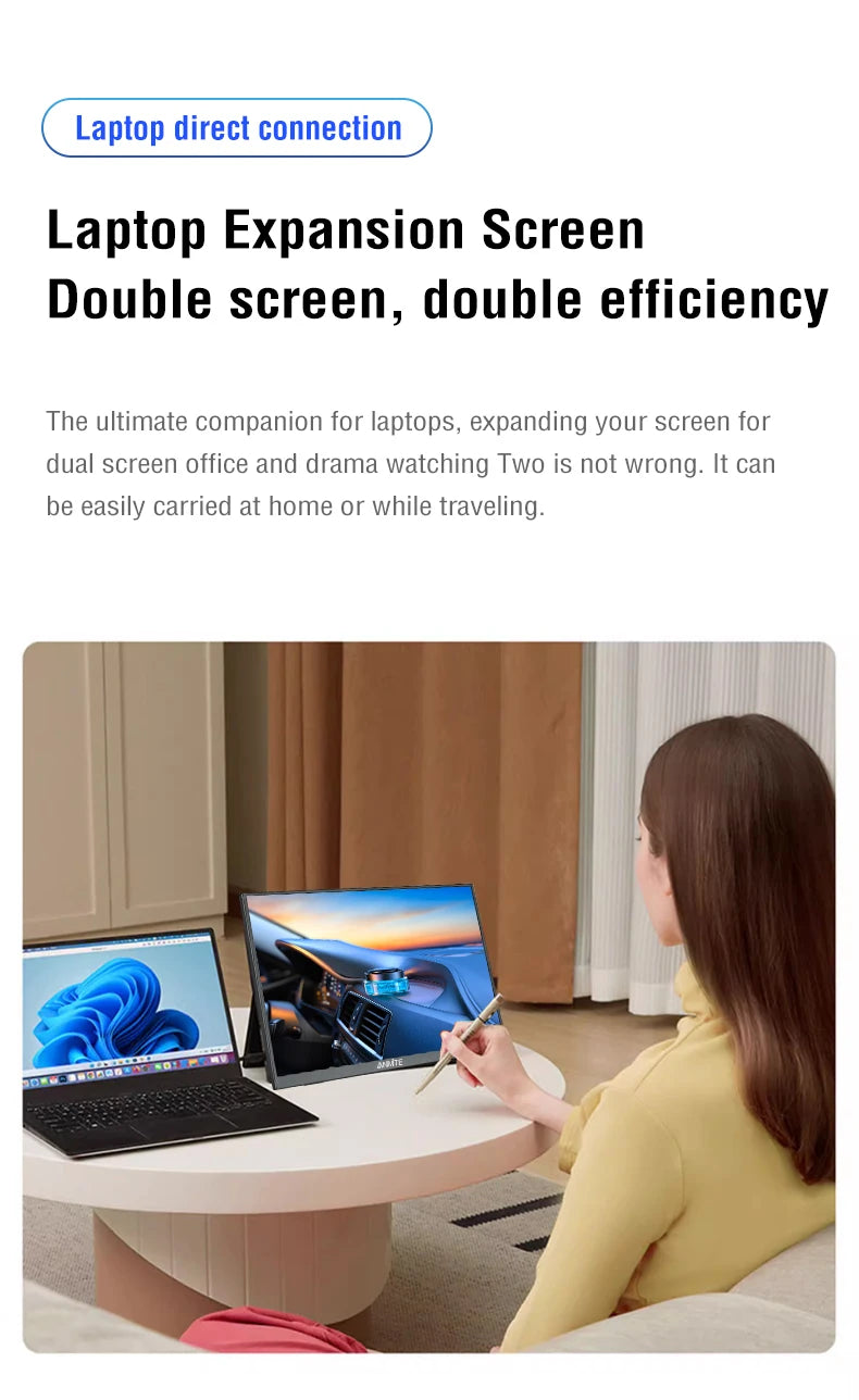 Anmite 18,5 polegadas monitor portátil 1080P 100Hz HDR luz azul baixa para XBox PS4 / 5 Switch telefone celular PC Loptop extensão
