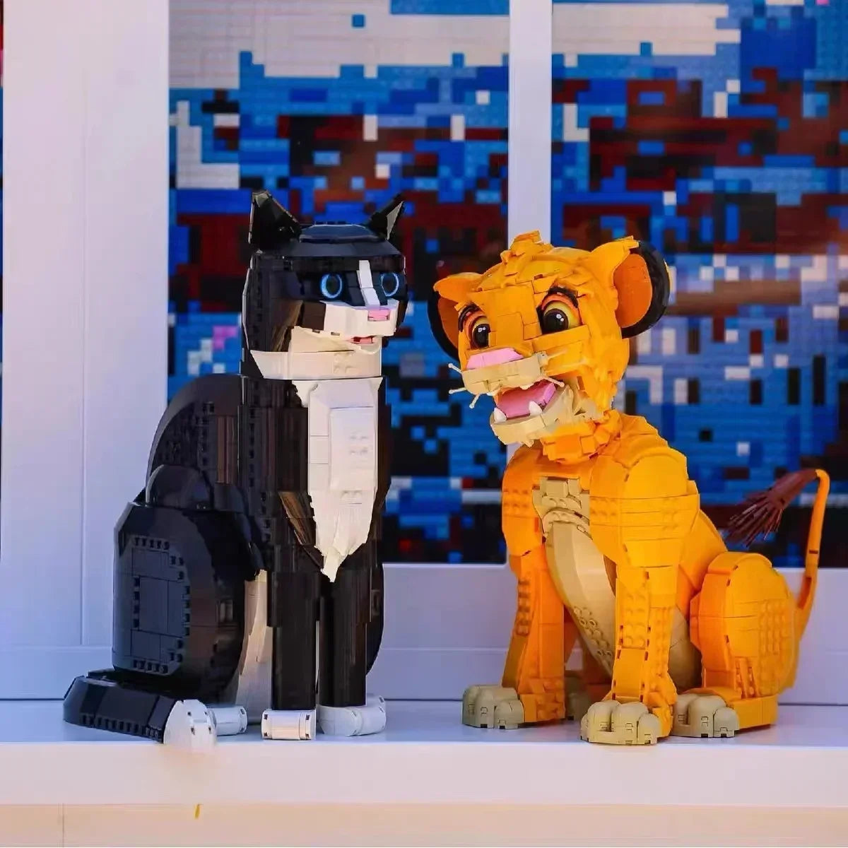 2024 Novo 43247 Jovem Leão Smoking Gato 21349 Modelo Exibição Decoração Conjunto Blocos de Construção Tijolos Brinquedos para crianças Presente de Natal