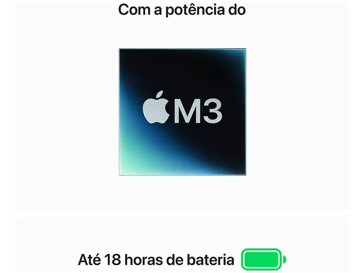 Apple Macbook Air 13” M3 16GB RAM 512GB SSD - Meia-noite
