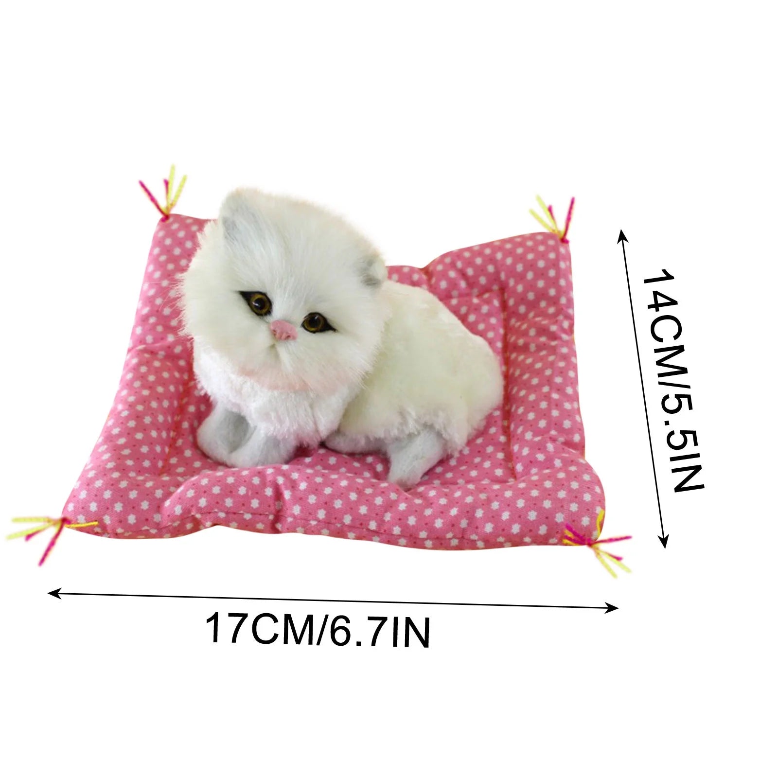 Lovely Simulation Animal Doll Plush Cat Toy with Sound Kids Toy Decorations Stuffed Toys 6.7 Inches