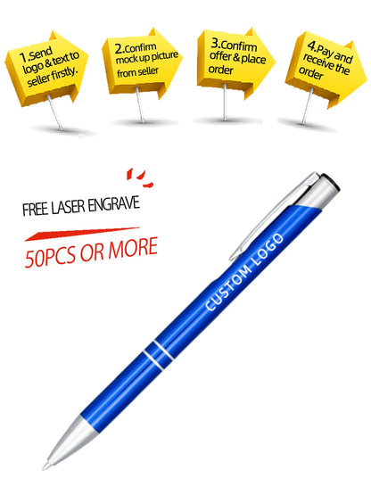 Caneta esferográfica de metal da moda, canetas esferográficas coloridas personalizadas, adicione logotipo, anuncie, brinde promocional, evento barato, brinde personalizado premium