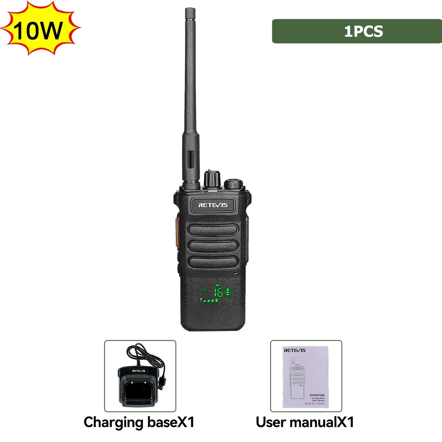 Retevis RT86 Walkie Talkie Rádio bidirecional profissional Walkie Talkie de longo alcance Rádio de comunicação UHF para negócios ao ar livre