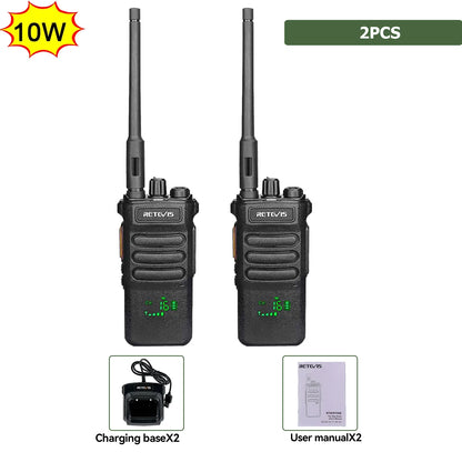 Retevis RT86 Walkie Talkie Rádio bidirecional profissional Walkie Talkie de longo alcance Rádio de comunicação UHF para negócios ao ar livre