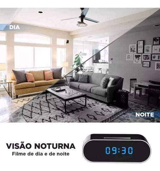 Câmera E Relógio Espião Com Visão Noturna Wifi Hd