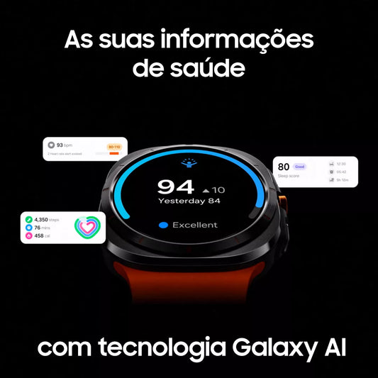 Samsung Galaxy Watch Ultra Smartwatch 47mm Lte Caixa Titânio Cinza Pulseira Laranja