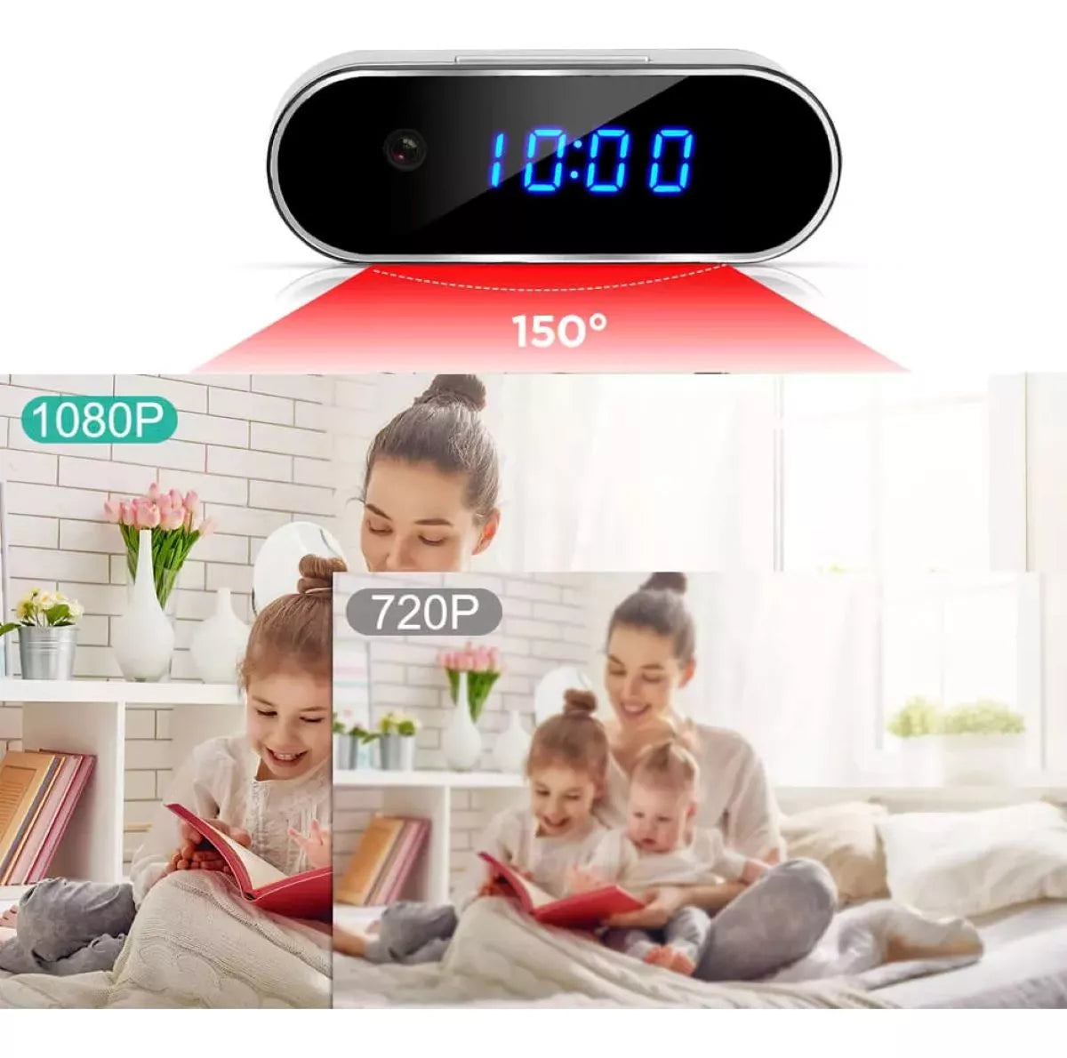 Câmera E Relógio Espião Com Visão Noturna Wifi Hd