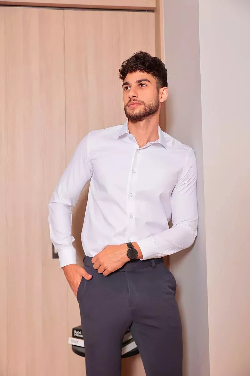 Camisa Social Masculina Slim Fit Premium Pronta Entrega