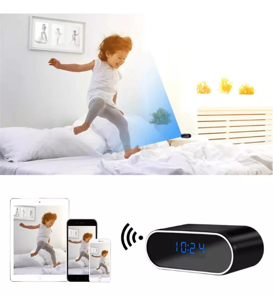 Câmera E Relógio Espião Com Visão Noturna Wifi Hd