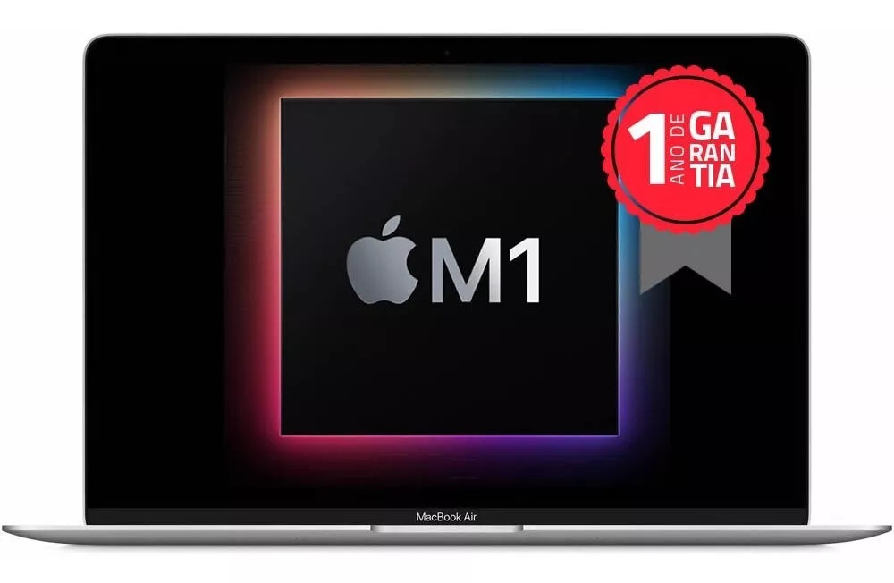 Apple MacBook Air (13 polegadas, 2020, Chip M1, 256 GB de SSD, 8 GB de RAM) - Prata