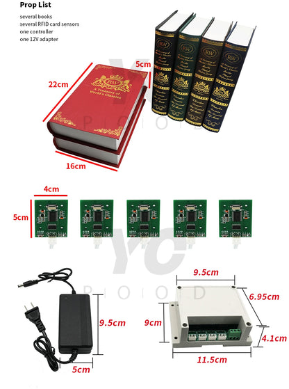 Suporte de estante para sala de escape da vida real, coloque todos os livros nos lugares corretos para desbloquear o jogo Takagism, fornecedor YOPOOD