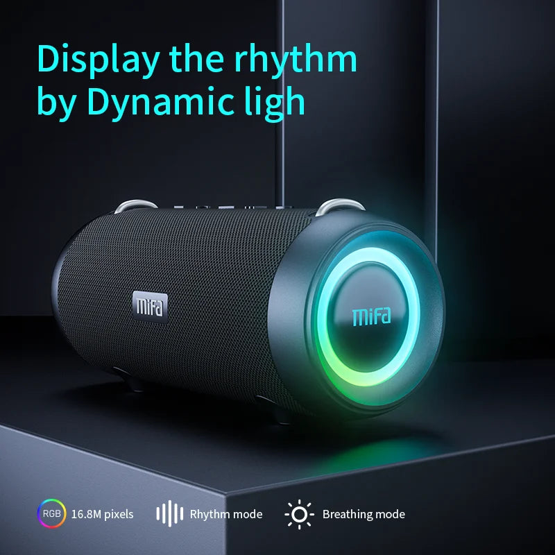 Caixa de som Bluetooth Mifa A90 com potência de saída de 60 W e amplificador classe D, excelente desempenho de graves, caixa de som para camping
