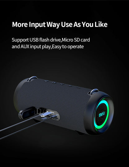 Caixa de som Bluetooth Mifa A90 com potência de saída de 60 W e amplificador classe D, excelente desempenho de graves, caixa de som para camping