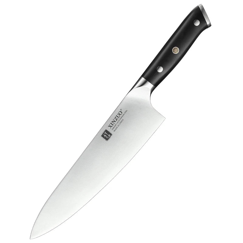 XINZUO Faca de Chef de 8,5'' de Alto Carbono DIN 1.4116 Facas de Cozinha Alemãs de Aço Inoxidável para Fatiar, Utensílios para Carne com Cabo de Ébano