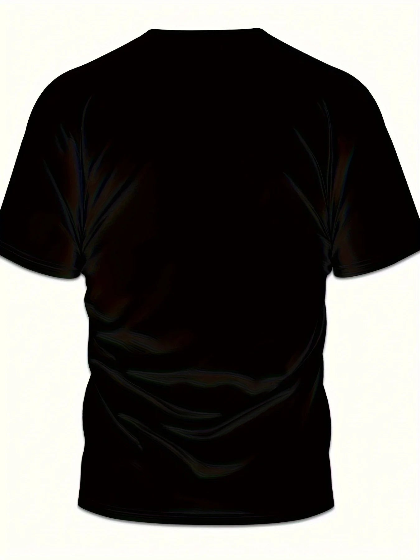 Camiseta masculina estilo digital com estampa de cartas de baralho 3D, casual, manga curta, gola redonda, grande, esportiva