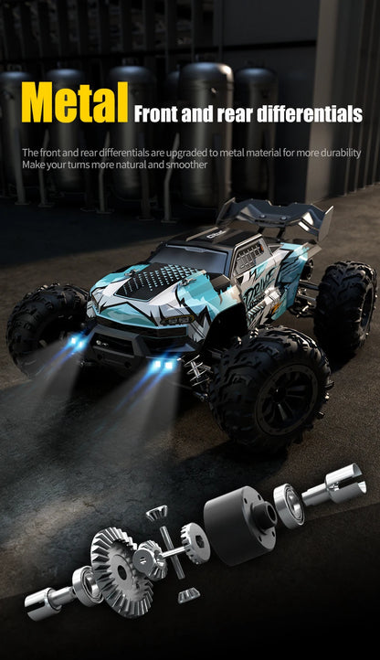 1:16 70 km/h ou 50 km/h 4WD RC Carro com controle remoto LED Carros de alta velocidade Drift Monster 4x4 Truck para crianças vs Wltoys 144001 Brinquedos