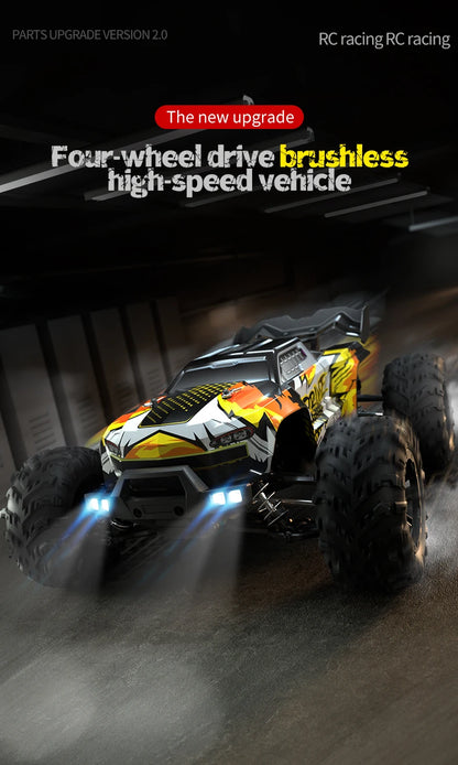 1:16 70 km/h ou 50 km/h 4WD RC Carro com controle remoto LED Carros de alta velocidade Drift Monster 4x4 Truck para crianças vs Wltoys 144001 Brinquedos