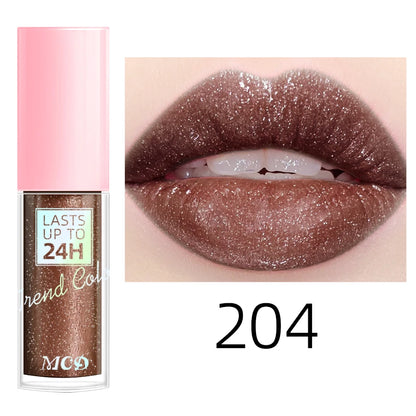 18 cores glitter 1 peça gloss labial de longa duração batom líquido à prova d'água maquiagem óleo labial tonalidade labial bálsamo labial hidratante