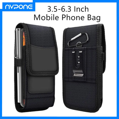 Bolsa para celular com clipe de cinto e capa para celular de 3,5 a 6,3 polegadas, capa Oxford para iPhone 12, 11 Pro SE 2020, 8, 7, 6 Plus, Samsung