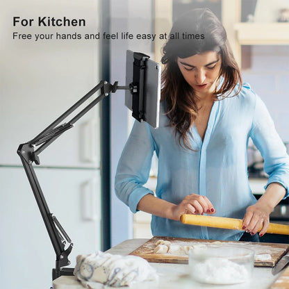Suporte para tablet, suporte giratório para cama, suporte para celular para iPad Pro de 4 a 12,9 polegadas, Samsung Tab, Xiaomi Pad, suporte ajustável para tablet, braço longo