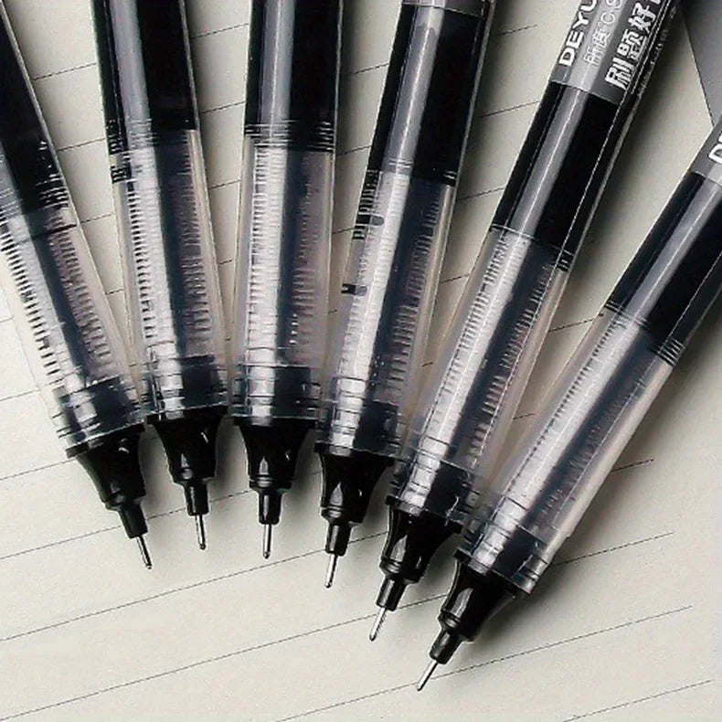 10 peças/conjunto de canetas de gel tipo agulha de alta qualidade, caneta esferográfica líquida reta, artigos de papelaria kawaii, material de escritório e escola