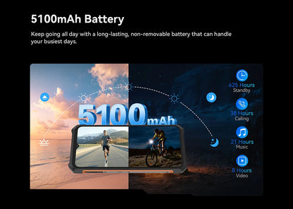 Smartphone Android ultrafino e robusto Cubot KingKong ES, 16 GB de RAM (6 GB + 10 GB), 128 GB de ROM, tela de 6,56" e 90 Hz, câmera de 48 MP, telefone 4G