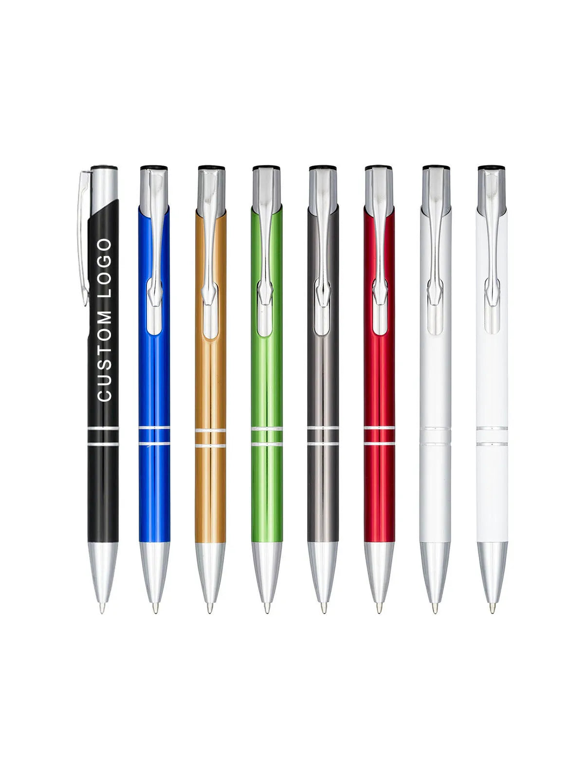 Caneta esferográfica de metal da moda, canetas esferográficas coloridas personalizadas, adicione logotipo, anuncie, brinde promocional, evento barato, brinde personalizado premium
