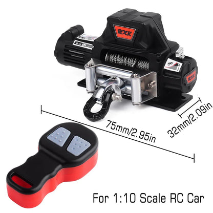 Sistema de controle remoto sem fio INJORA Metal Winch para carro de controle remoto 1:10 RC Crawler Axial SCX10 90046 TRX4 TRX6 Gen8 peças de atualização