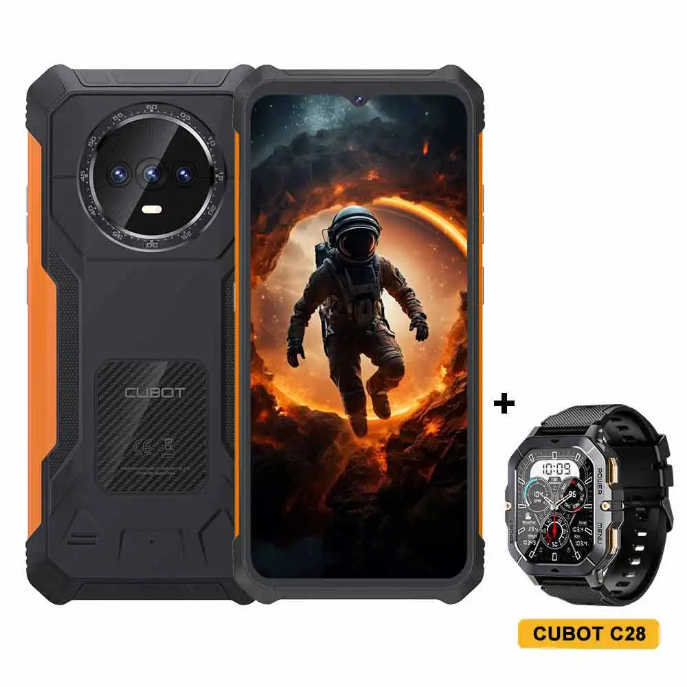 Smartphone Android ultrafino e robusto Cubot KingKong ES, 16 GB de RAM (6 GB + 10 GB), 128 GB de ROM, tela de 6,56" e 90 Hz, câmera de 48 MP, telefone 4G
