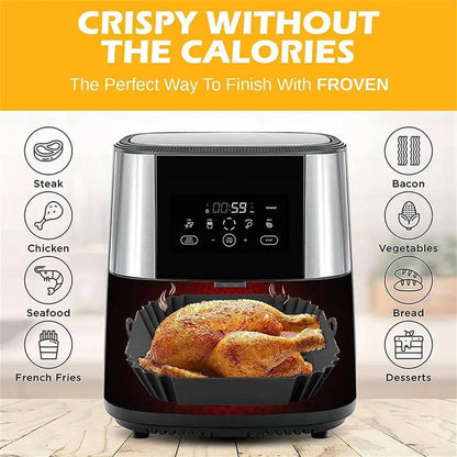 1 peça de revestimentos de silicone para fritadeira a ar, revestimentos quadrados reutilizáveis para fritadeira a ar, acessórios de substituição para revestimentos de pergaminho para fritadeira a ar