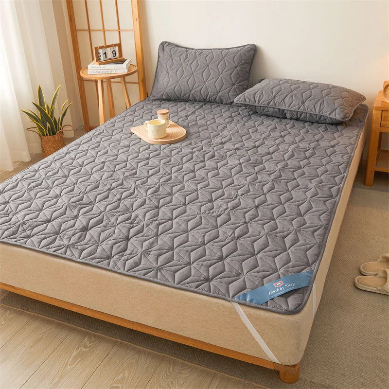 Sobrecolchão impermeável com elástico, protetor acolchoado, colcha, capa de colchão de inverno para cama de solteiro/casal 140/160 coberta cobertor