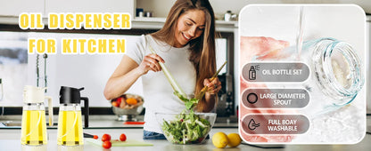 1-2 peças 2 em 1 dispensador de azeite de oliva garrafa 500ml pulverizador de óleo de plástico tanque de spray de óleo de cozinha churrasco cozimento piquenique utensílios de cozinha para casa
