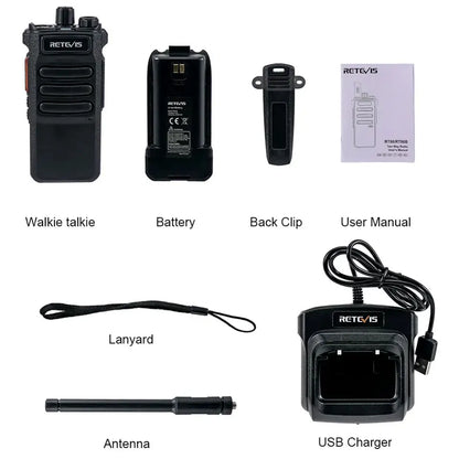Retevis RT86 Walkie Talkie Rádio bidirecional profissional Walkie Talkie de longo alcance Rádio de comunicação UHF para negócios ao ar livre