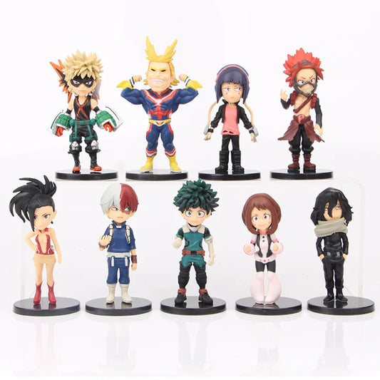 9 peças bonecos de anime My Hero Academia Shoto Bakugou Boku Izuku Duke PVC bonecos de ação grandes personagens de anime coleção de presentes série