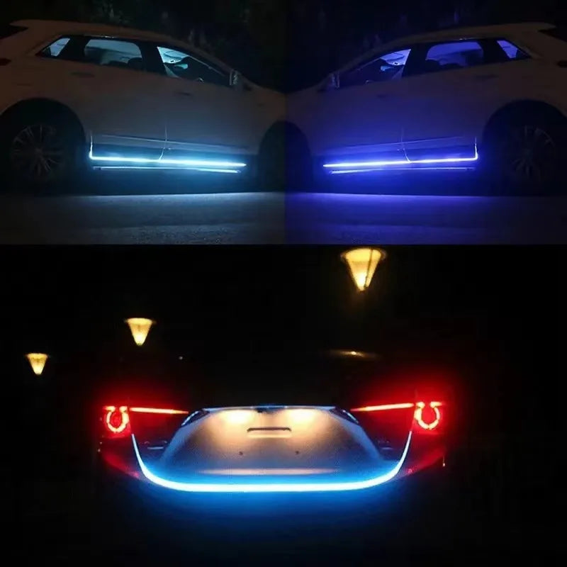 1 peça fita de LED dinâmica para capô de carro, guia universal para capô do motor, barra de luz decorativa, faróis automotivos, luz de circulação