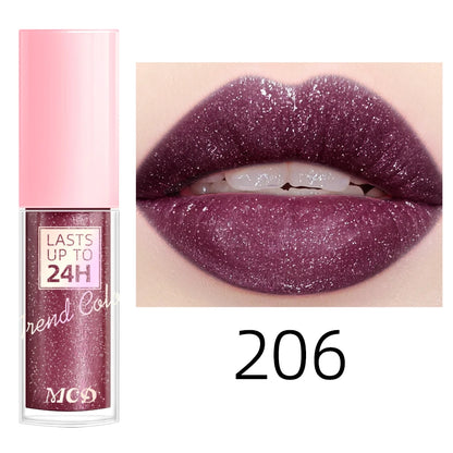 18 cores glitter 1 peça gloss labial de longa duração batom líquido à prova d'água maquiagem óleo labial tonalidade labial bálsamo labial hidratante