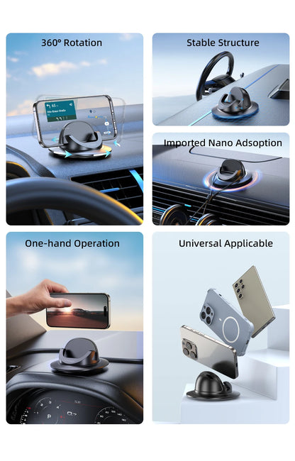 Suporte de telefone para painel de carro vyvylabs com rotação de 360°, operação universal com uma mão, suporte universal para telefone para uso no carro